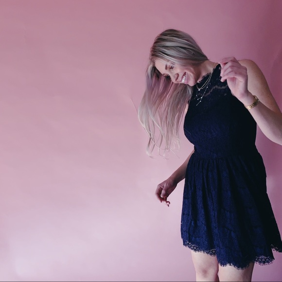 Dresses & Skirts - ✨SALE✨Navy Blue Lace Babydoll Dress